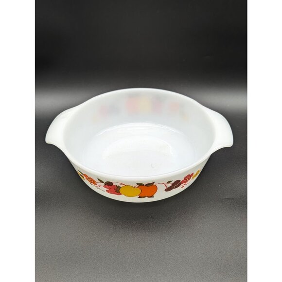 1960's Anchor Hocking Hildi' Series Bowl with Milk Glass Fall Fruit Pattern 437 - Picture 2 of 9